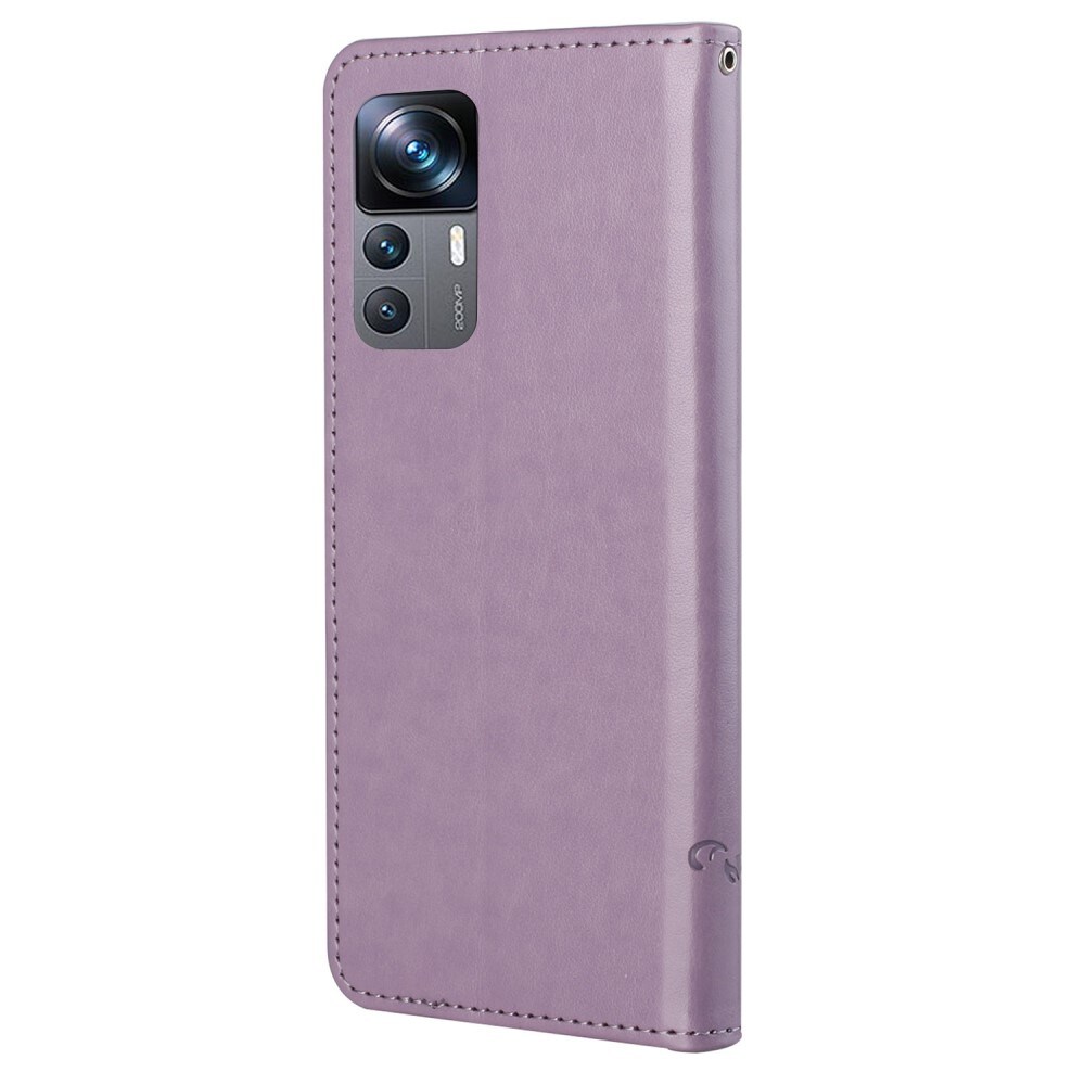 Xiaomi 12T/12T Pro Mobiletui med sommerfugle, Lilla