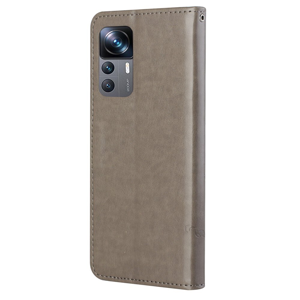 Xiaomi 12T/12T Pro Mobiletui med sommerfugle, Grå