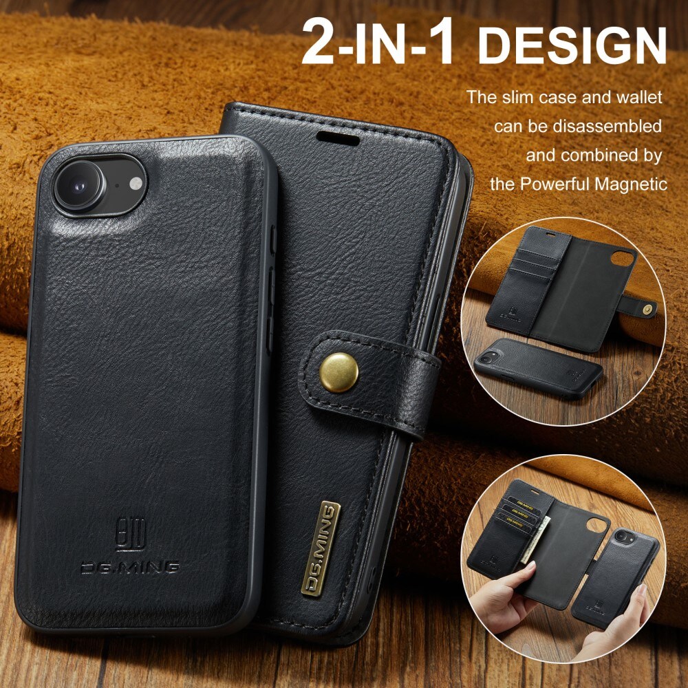 iPhone 16e Pungetui med aftageligt cover, Black