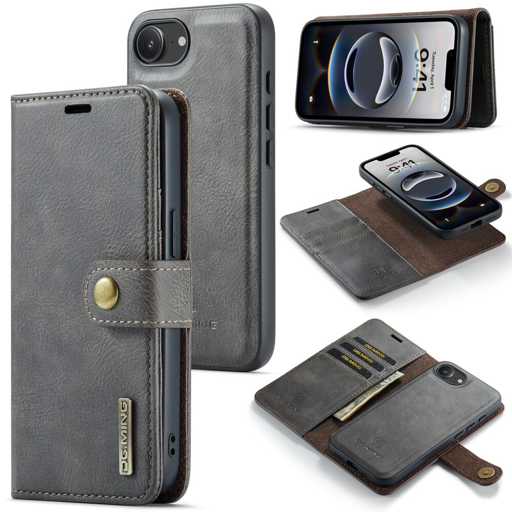 iPhone 16e Pungetui med aftageligt cover, Brown