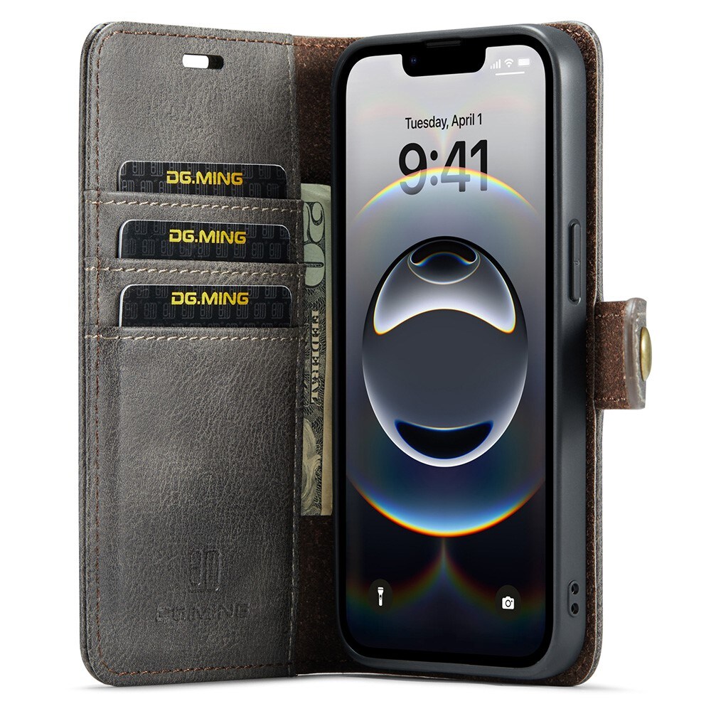 iPhone 16e Pungetui med aftageligt cover, Brown