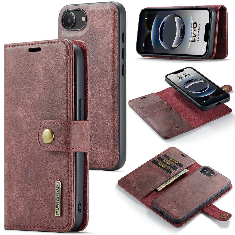 iPhone 16e Pungetui med aftageligt cover, Red