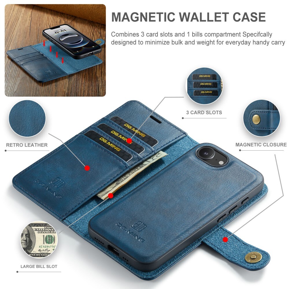 iPhone 16e Pungetui med aftageligt cover, Blue