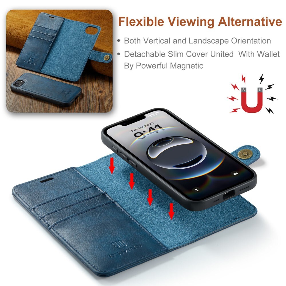 iPhone 16e Pungetui med aftageligt cover, Blue