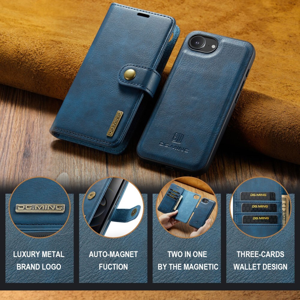 iPhone 16e Pungetui med aftageligt cover, Blue