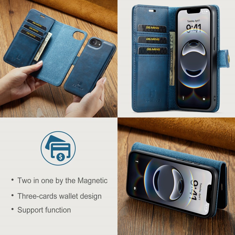 iPhone 16e Pungetui med aftageligt cover, Blue