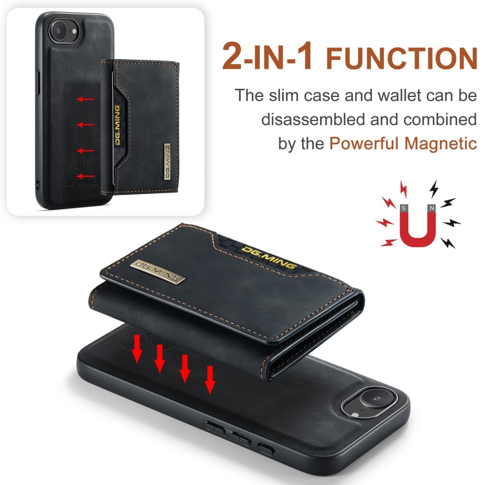 iPhone 16e Cover med aftagelig pung, Sort