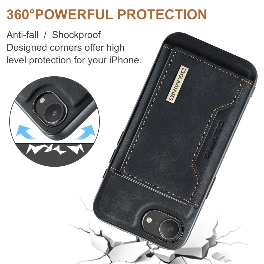 iPhone 16e Cover med aftagelig pung, Sort