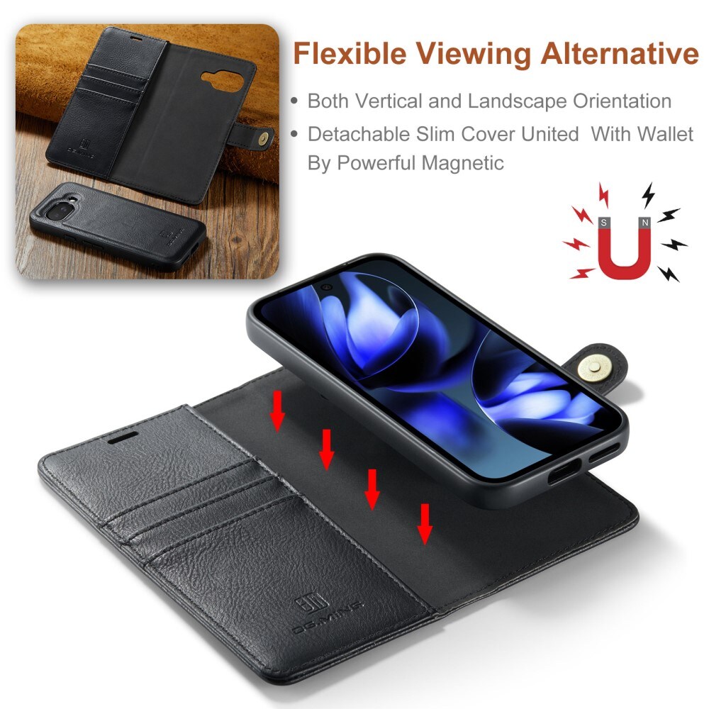 Google Pixel 9a Pungetui med aftageligt cover, Black