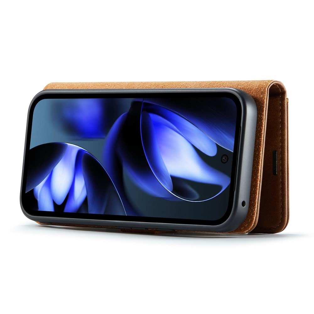 Google Pixel 9a Pungetui med aftageligt cover, Cognac