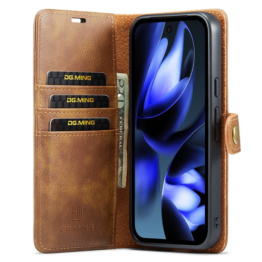 Google Pixel 9a Pungetui med aftageligt cover, Cognac