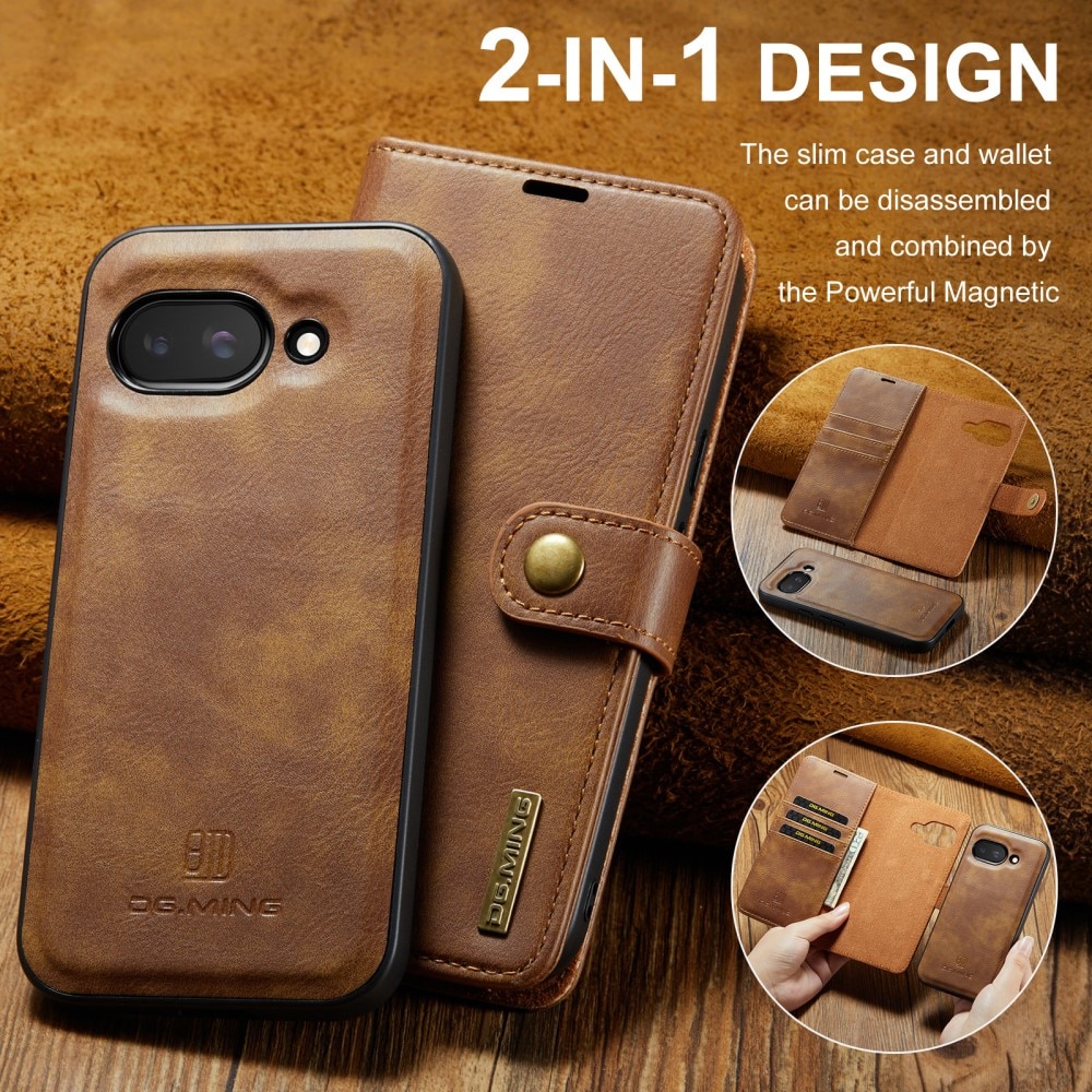 Google Pixel 9a Pungetui med aftageligt cover, Cognac