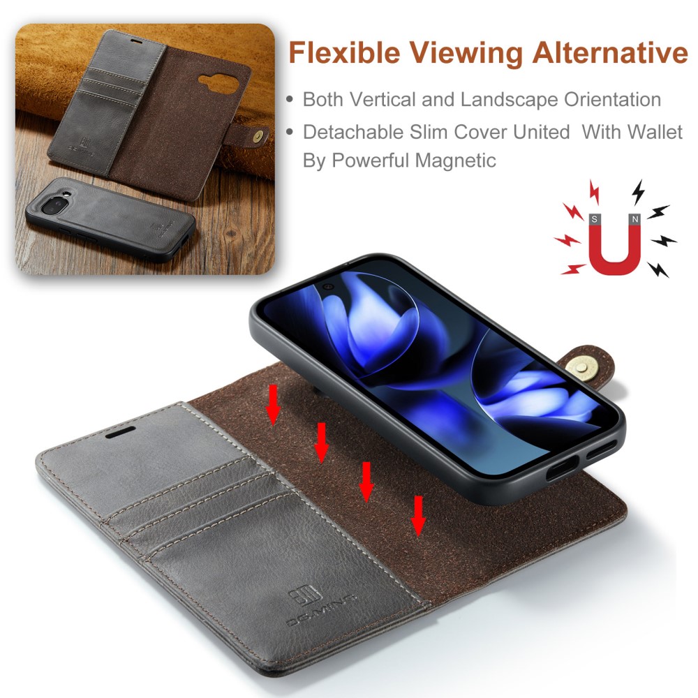 Google Pixel 9a Pungetui med aftageligt cover, Brown