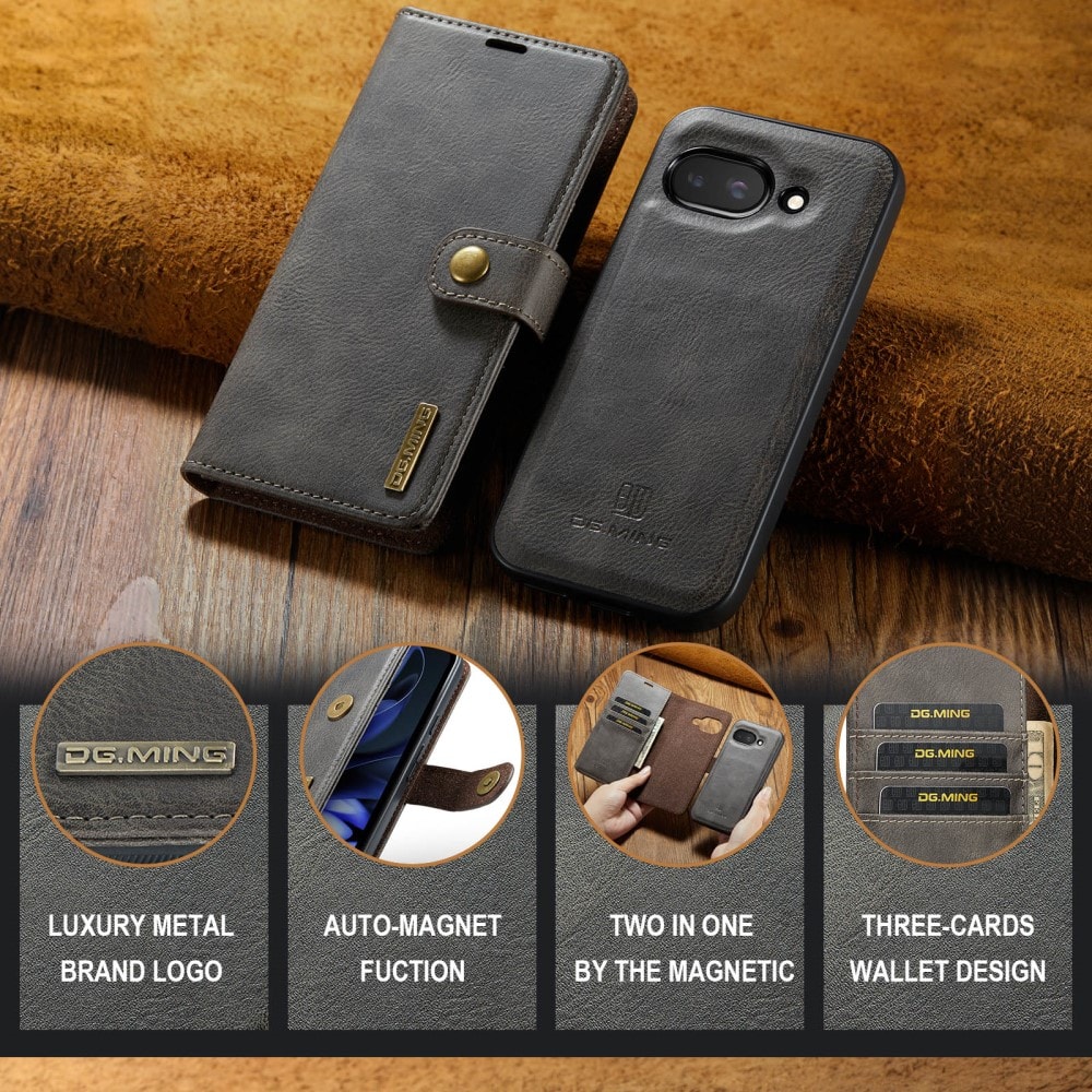Google Pixel 9a Pungetui med aftageligt cover, Brown