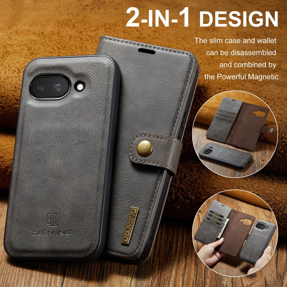 Google Pixel 9a Pungetui med aftageligt cover, Brown