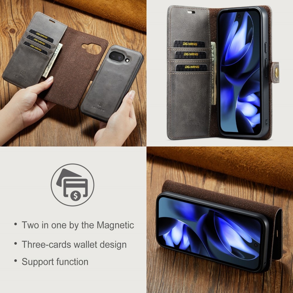 Google Pixel 9a Pungetui med aftageligt cover, Brown