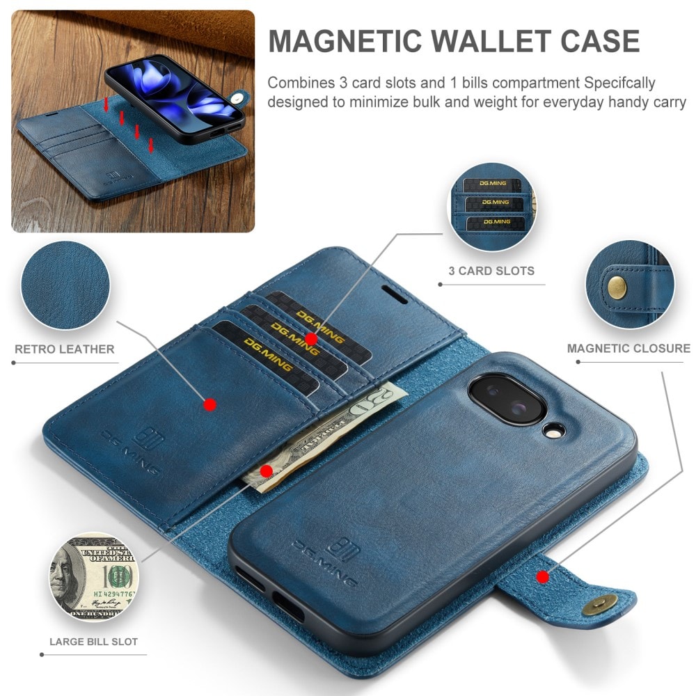 Google Pixel 9a Pungetui med aftageligt cover, Blue