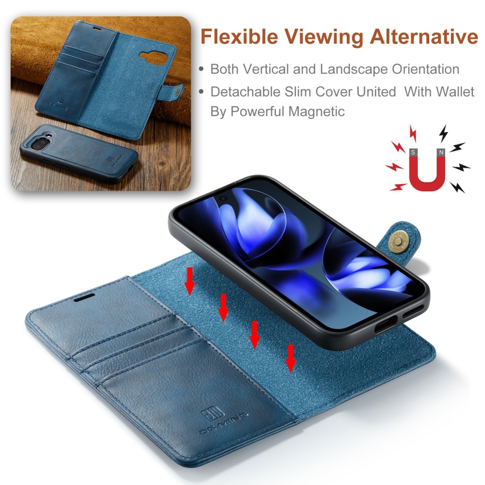 Google Pixel 9a Pungetui med aftageligt cover, Blue