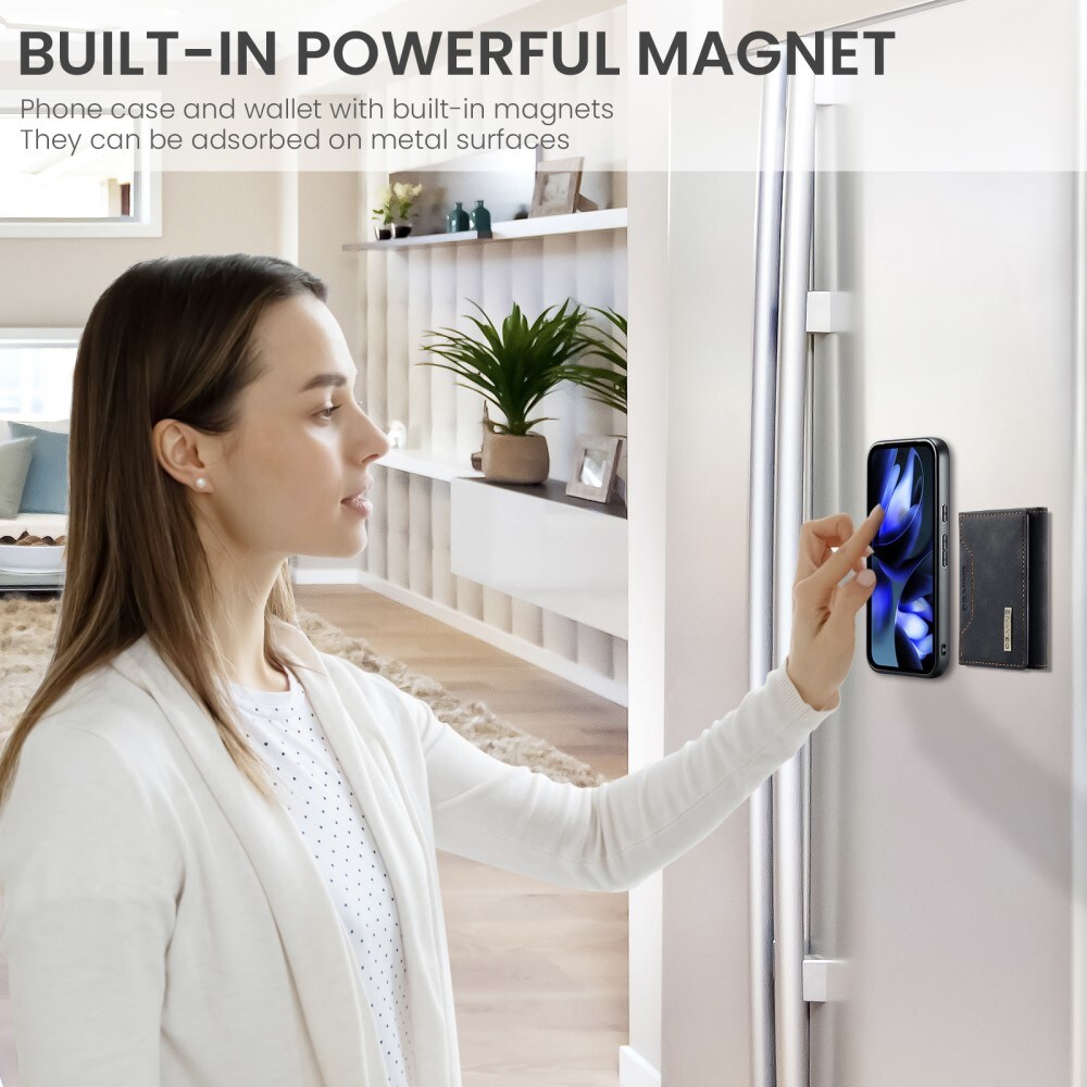 Google Pixel 9a Cover med aftagelig pung, Sort