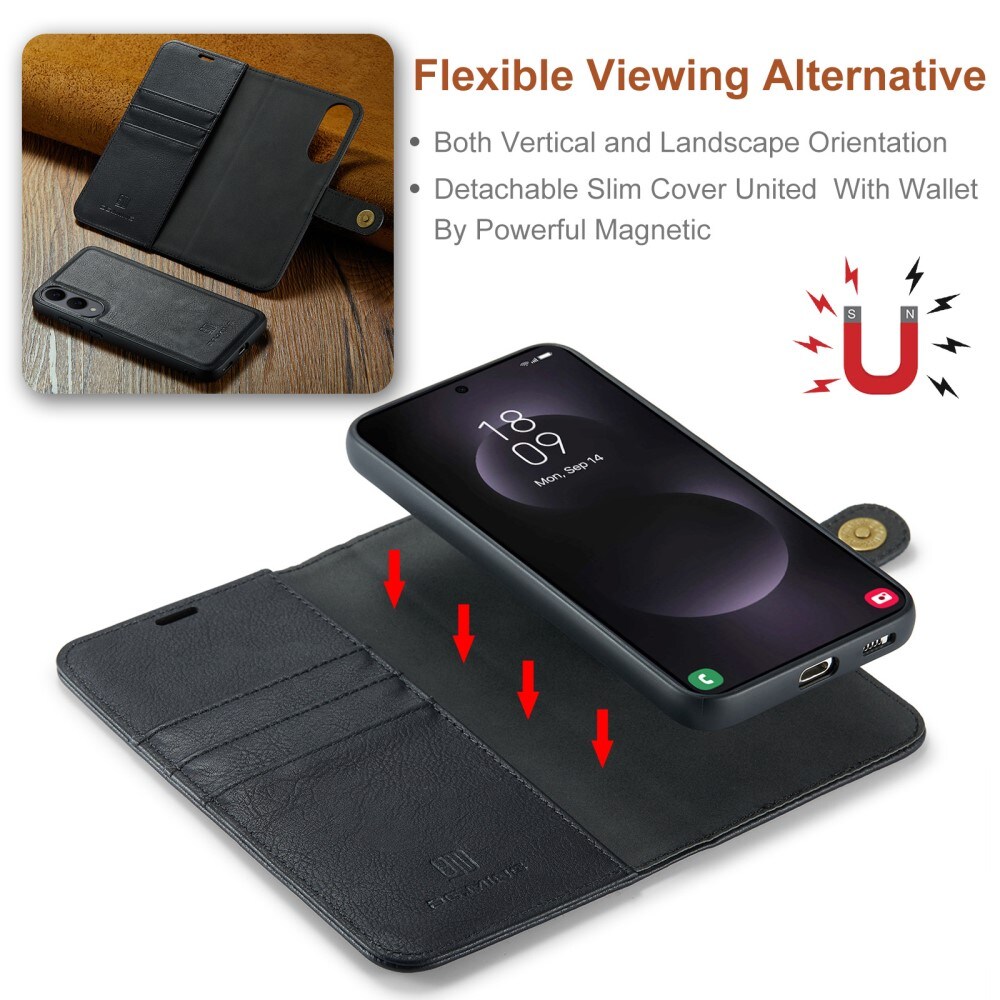 Samsung Galaxy S25 Edge Pungetui med aftageligt cover, Black