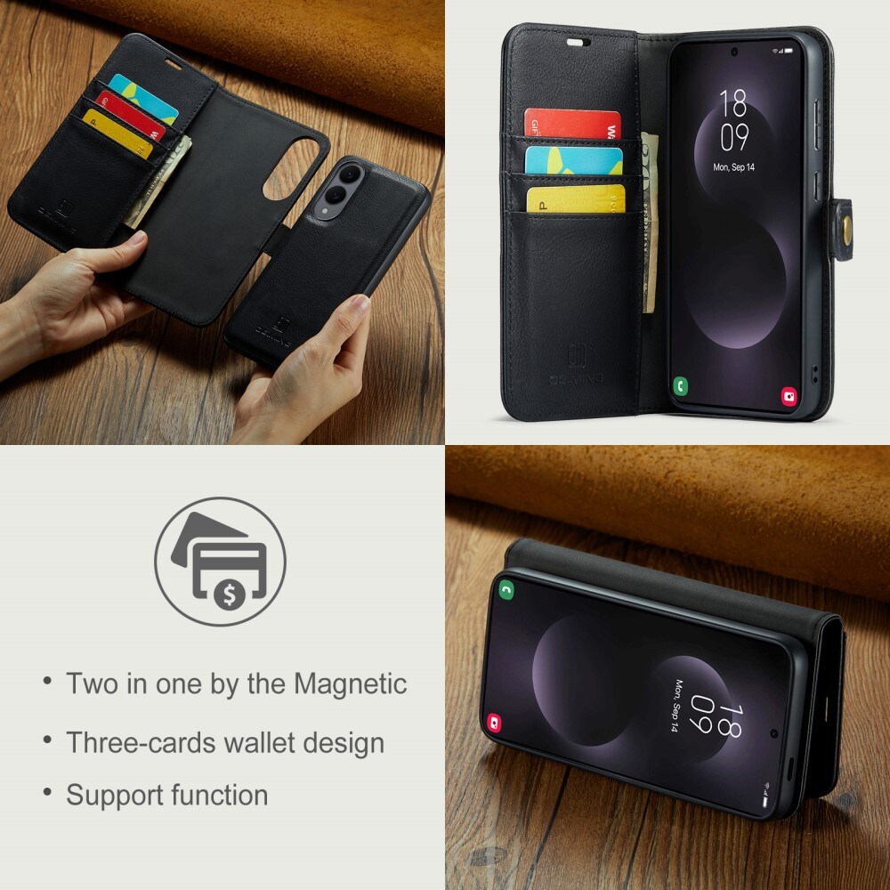 Samsung Galaxy S25 Edge Pungetui med aftageligt cover, Black
