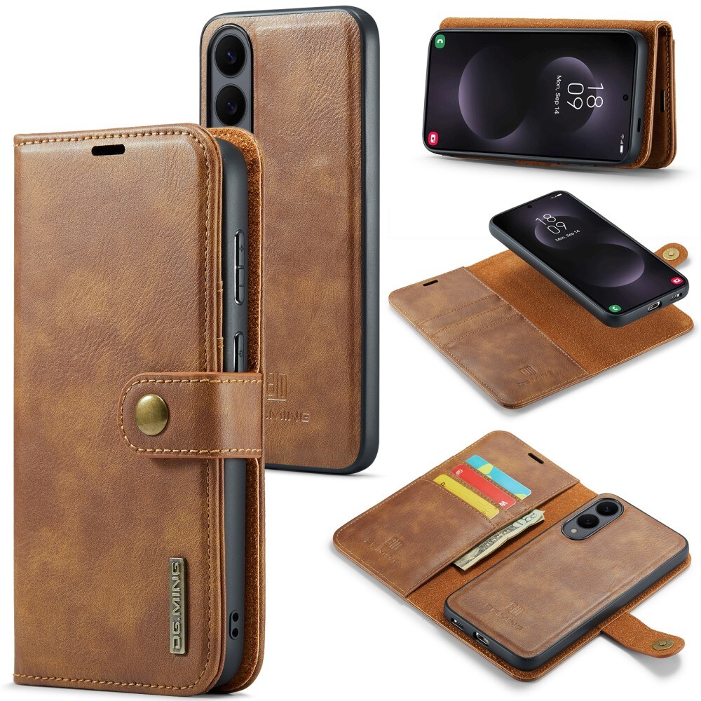 Samsung Galaxy S25 Edge Pungetui med aftageligt cover, Cognac