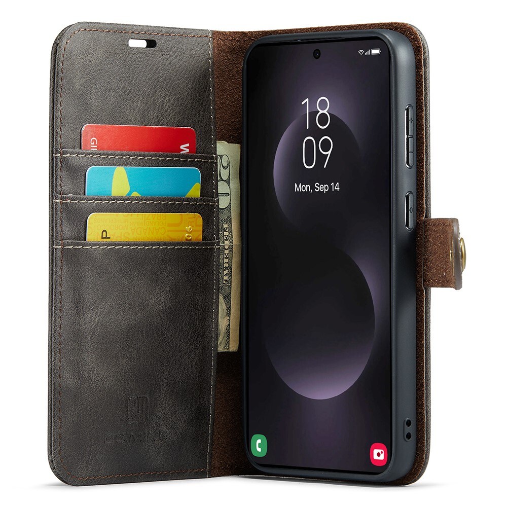 Samsung Galaxy S25 Edge Pungetui med aftageligt cover, Brown