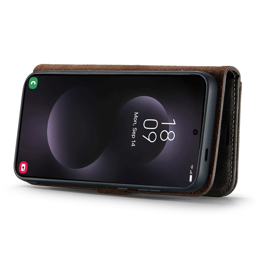 Samsung Galaxy S25 Edge Pungetui med aftageligt cover, Brown