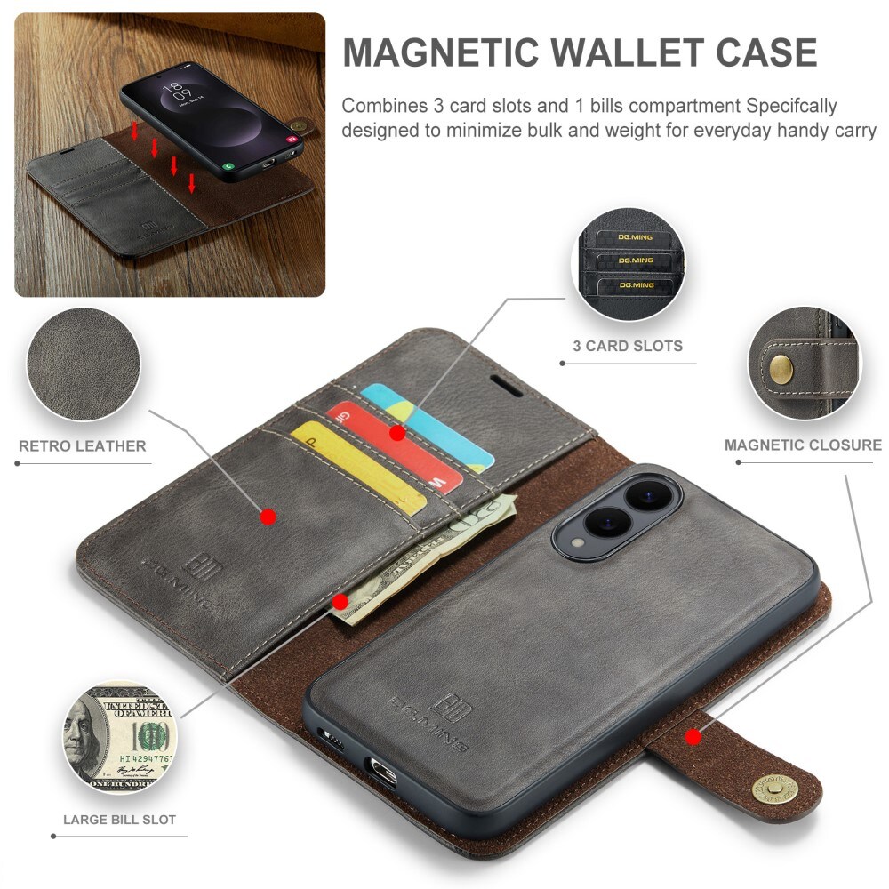 Samsung Galaxy S25 Edge Pungetui med aftageligt cover, Brown
