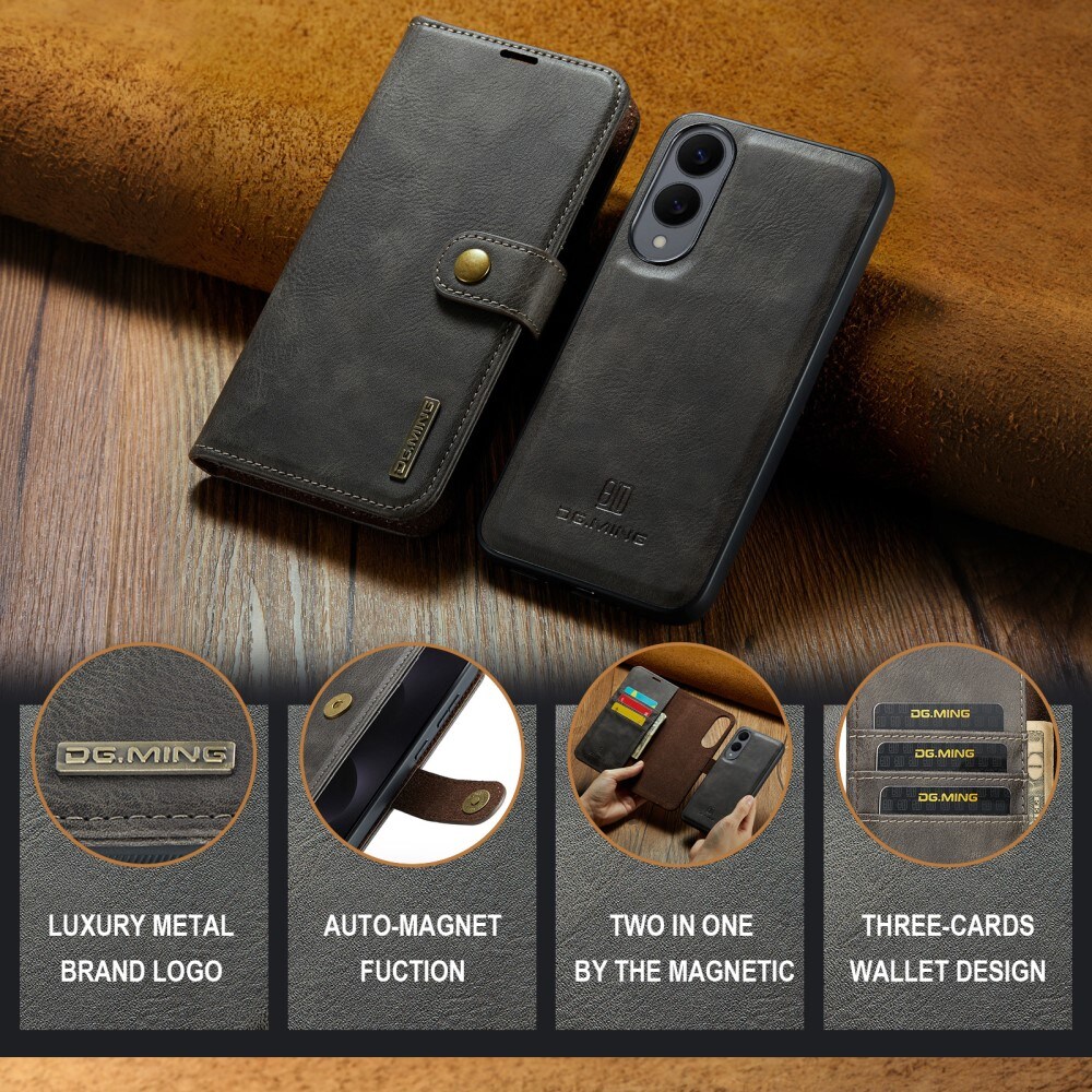 Samsung Galaxy S25 Edge Pungetui med aftageligt cover, Brown