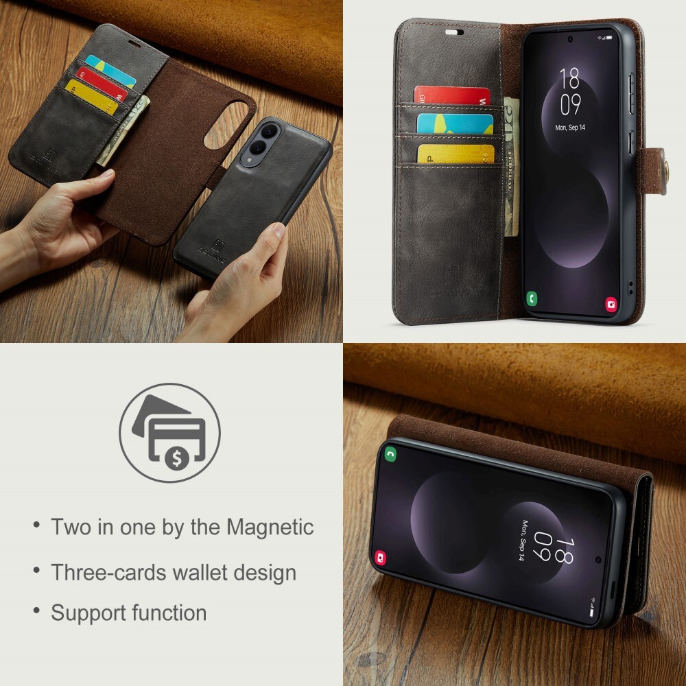 Samsung Galaxy S25 Edge Pungetui med aftageligt cover, Brown