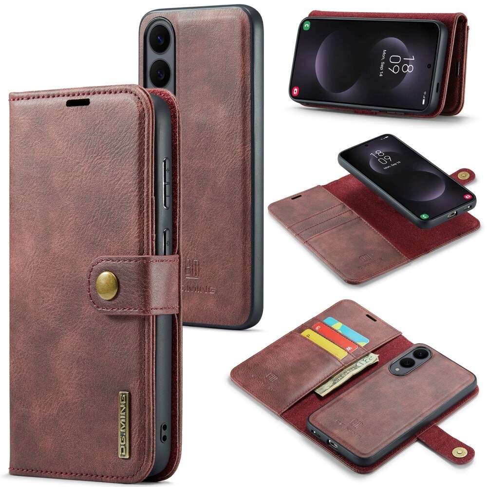 Samsung Galaxy S25 Edge Pungetui med aftageligt cover, Red