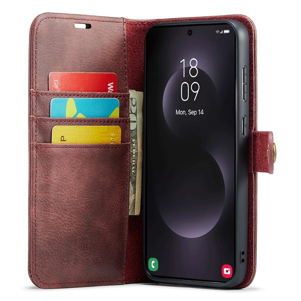 Samsung Galaxy S25 Edge Pungetui med aftageligt cover, Red