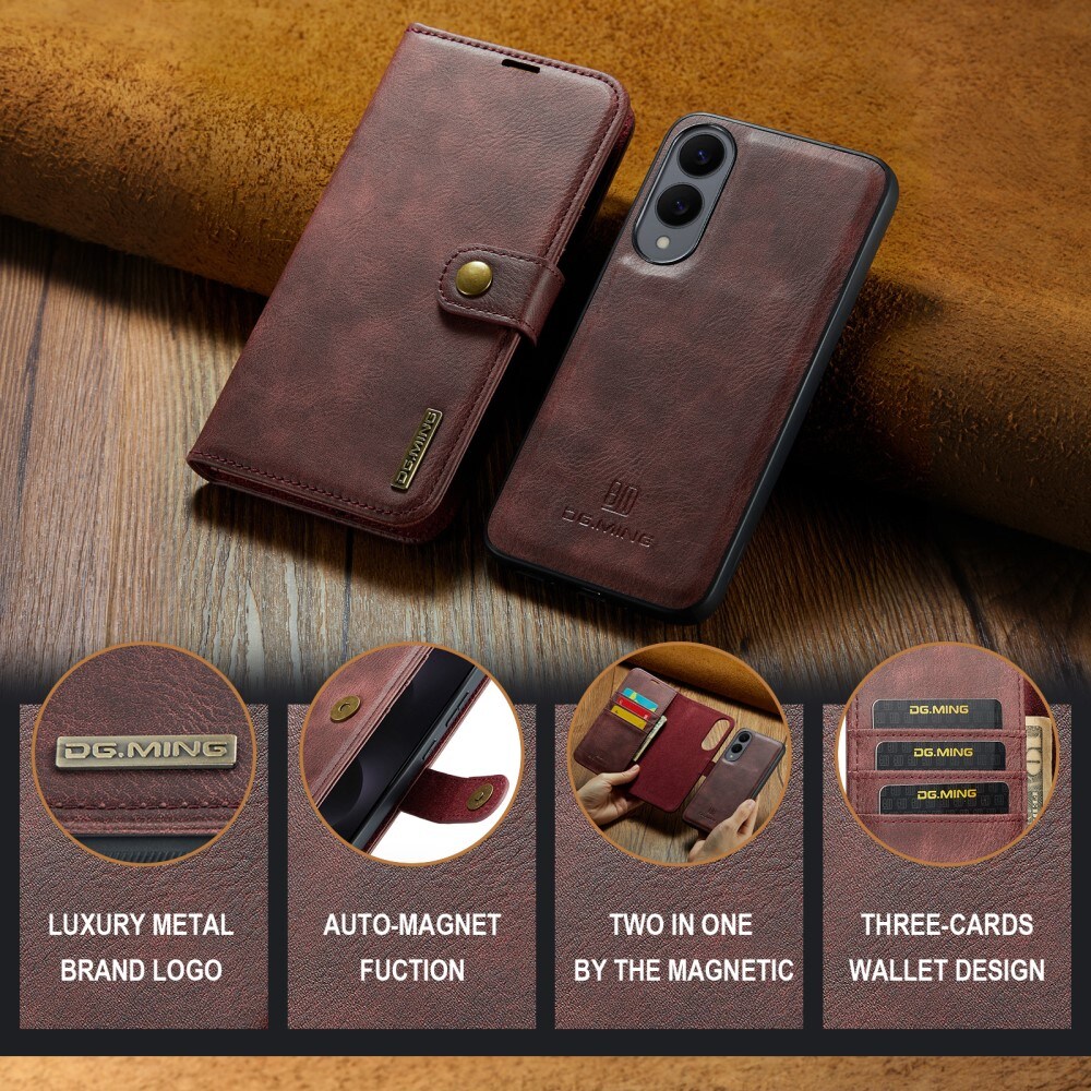 Samsung Galaxy S25 Edge Pungetui med aftageligt cover, Red