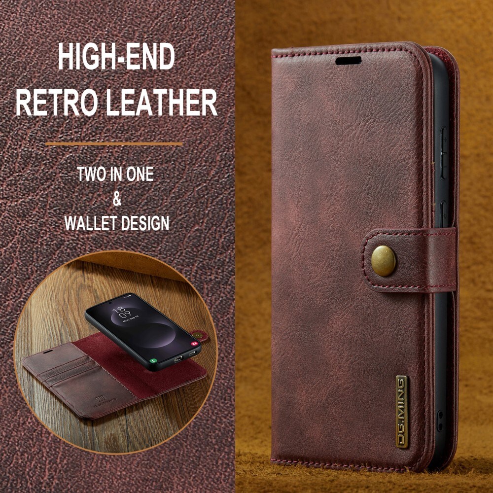 Samsung Galaxy S25 Edge Pungetui med aftageligt cover, Red