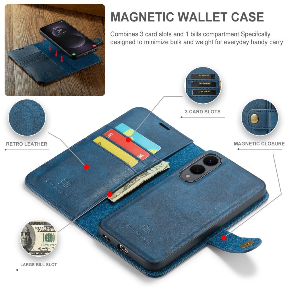 Samsung Galaxy S25 Edge Pungetui med aftageligt cover, Blue
