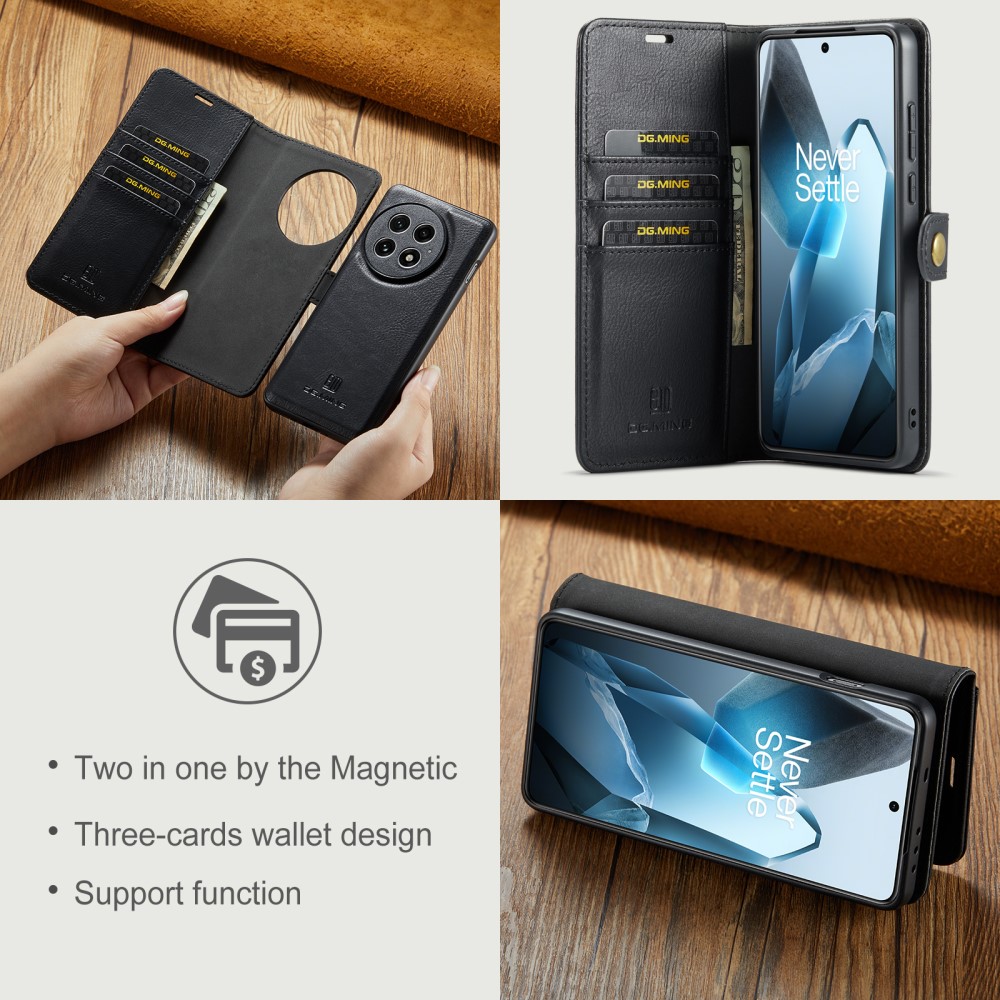  OnePlus 13 Pungetui med aftageligt cover, Black