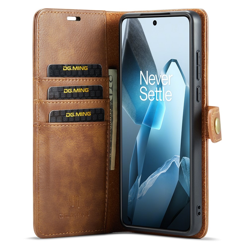 OnePlus 13 Pungetui med aftageligt cover, Cognac