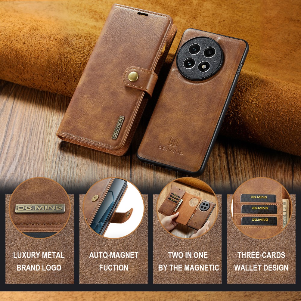  OnePlus 13 Pungetui med aftageligt cover, Cognac