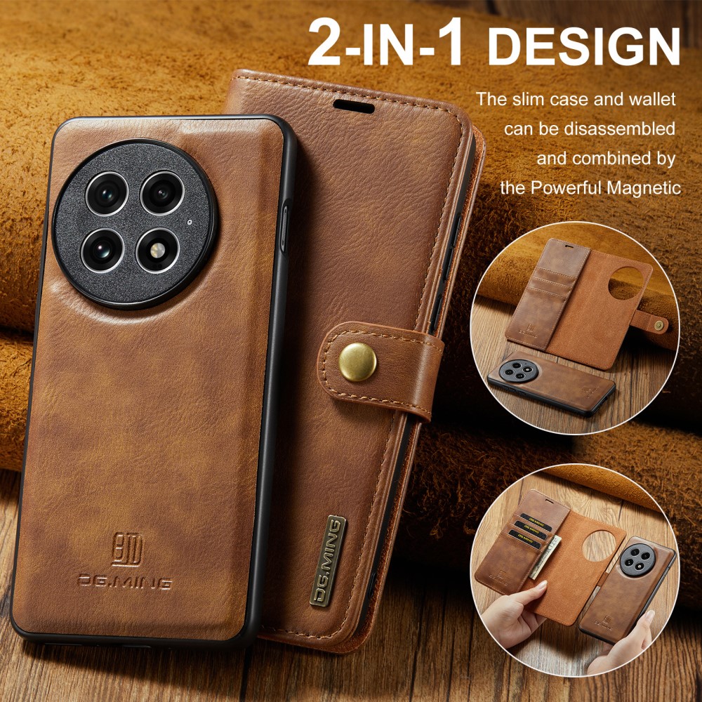  OnePlus 13 Pungetui med aftageligt cover, Cognac