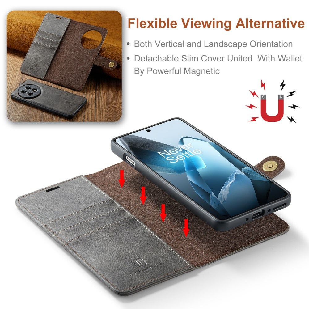  OnePlus 13 Pungetui med aftageligt cover, Brown