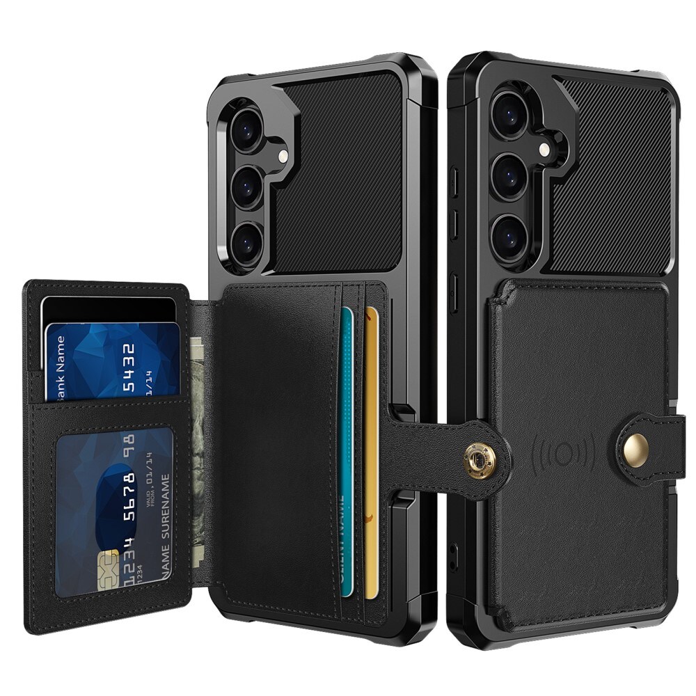 Samsung Galaxy A56 Stødsikkert mobilcover med pung, Sort