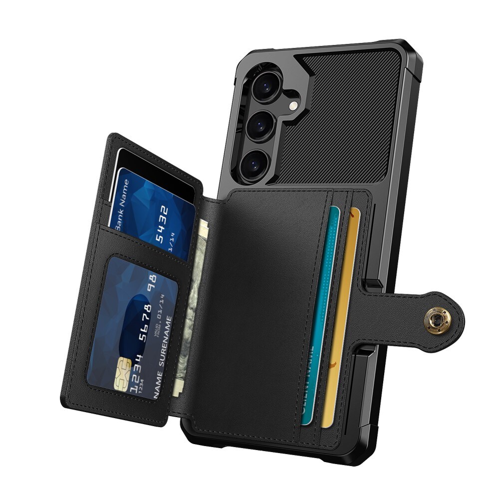 Samsung Galaxy A56 Stødsikkert mobilcover med pung, Sort