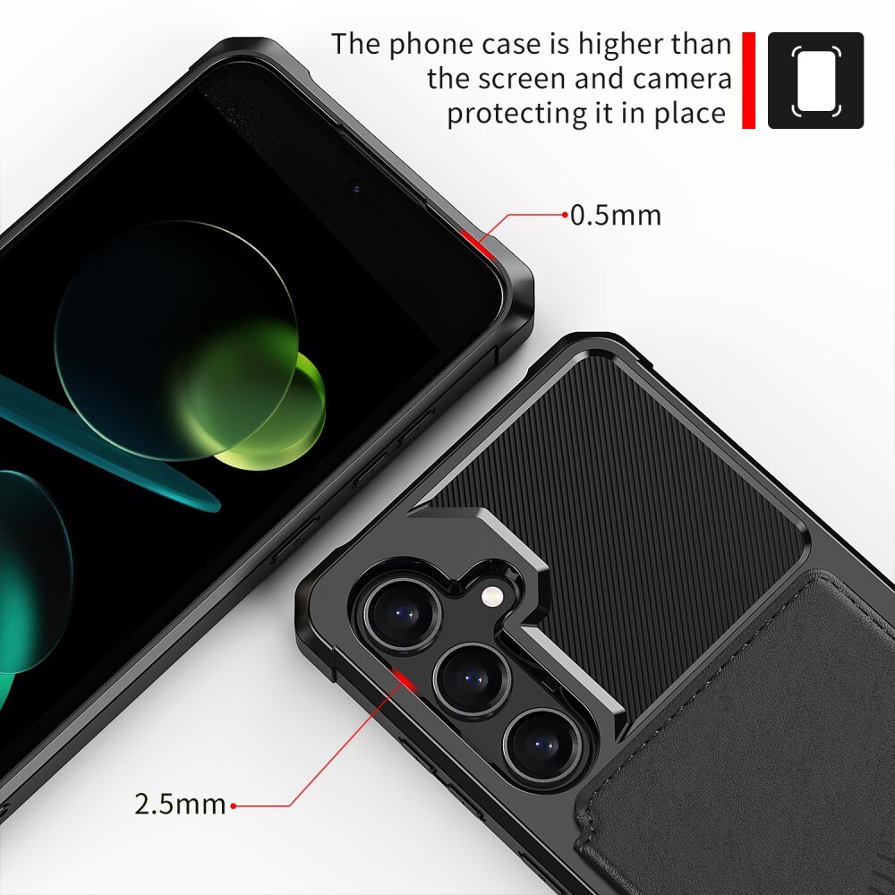 Samsung Galaxy A56 Stødsikkert mobilcover med pung, Sort