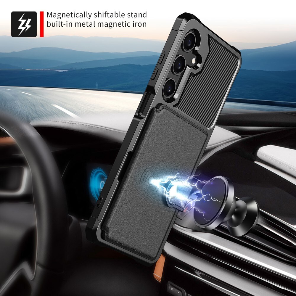 Samsung Galaxy A16 Stødsikkert mobilcover med pung, Sort
