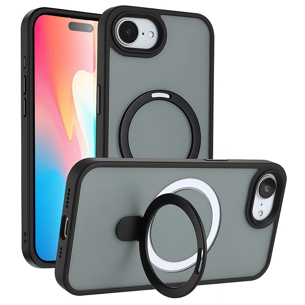 iPhone 16e MagSafe hybridcover med stativfunktion, Sort