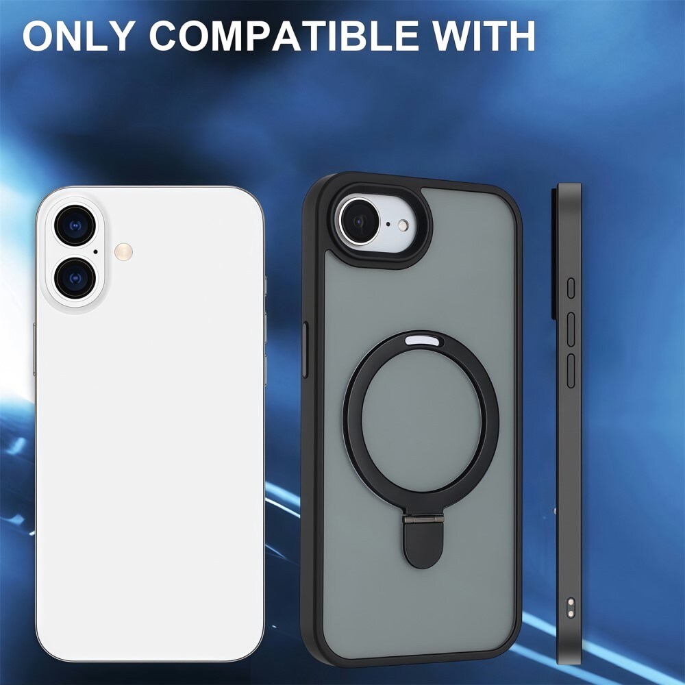 iPhone 16e MagSafe hybridcover med stativfunktion, Sort