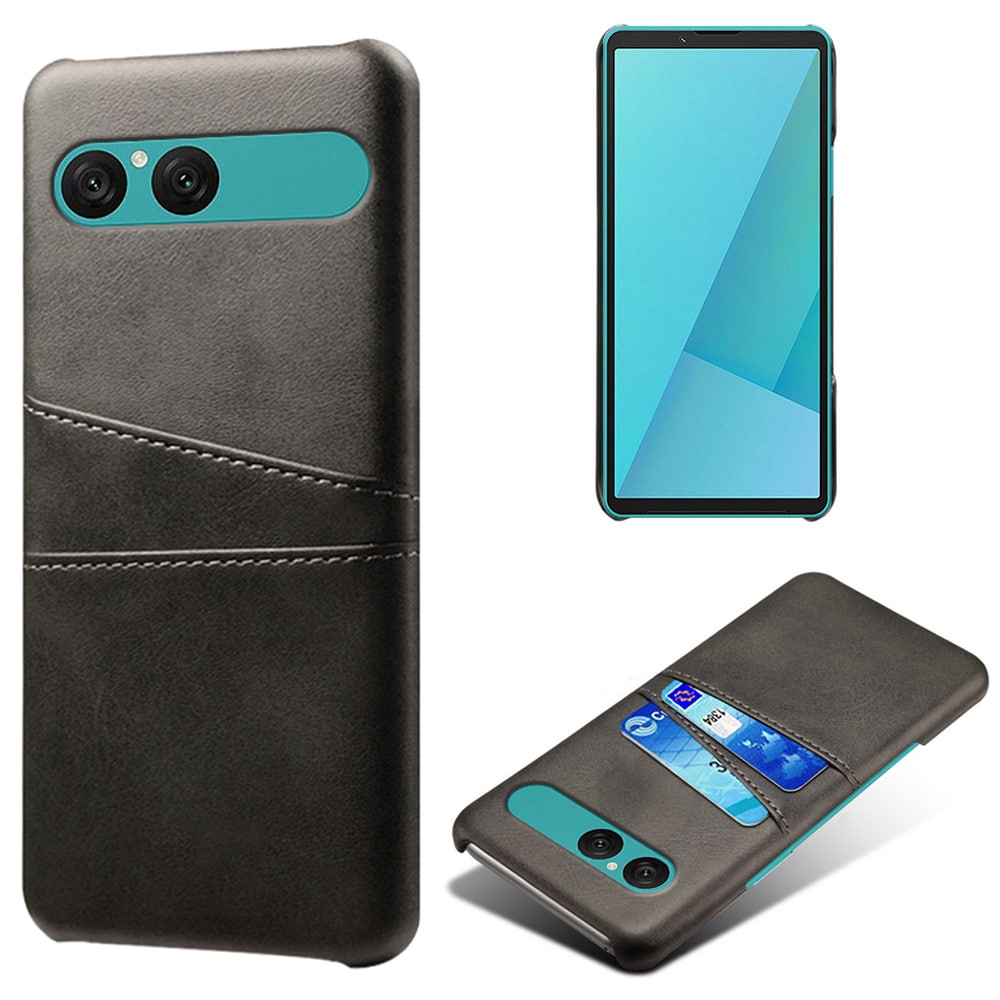 Sony Xperia 10 VII Smart cover med 2 kortholdere, Sort