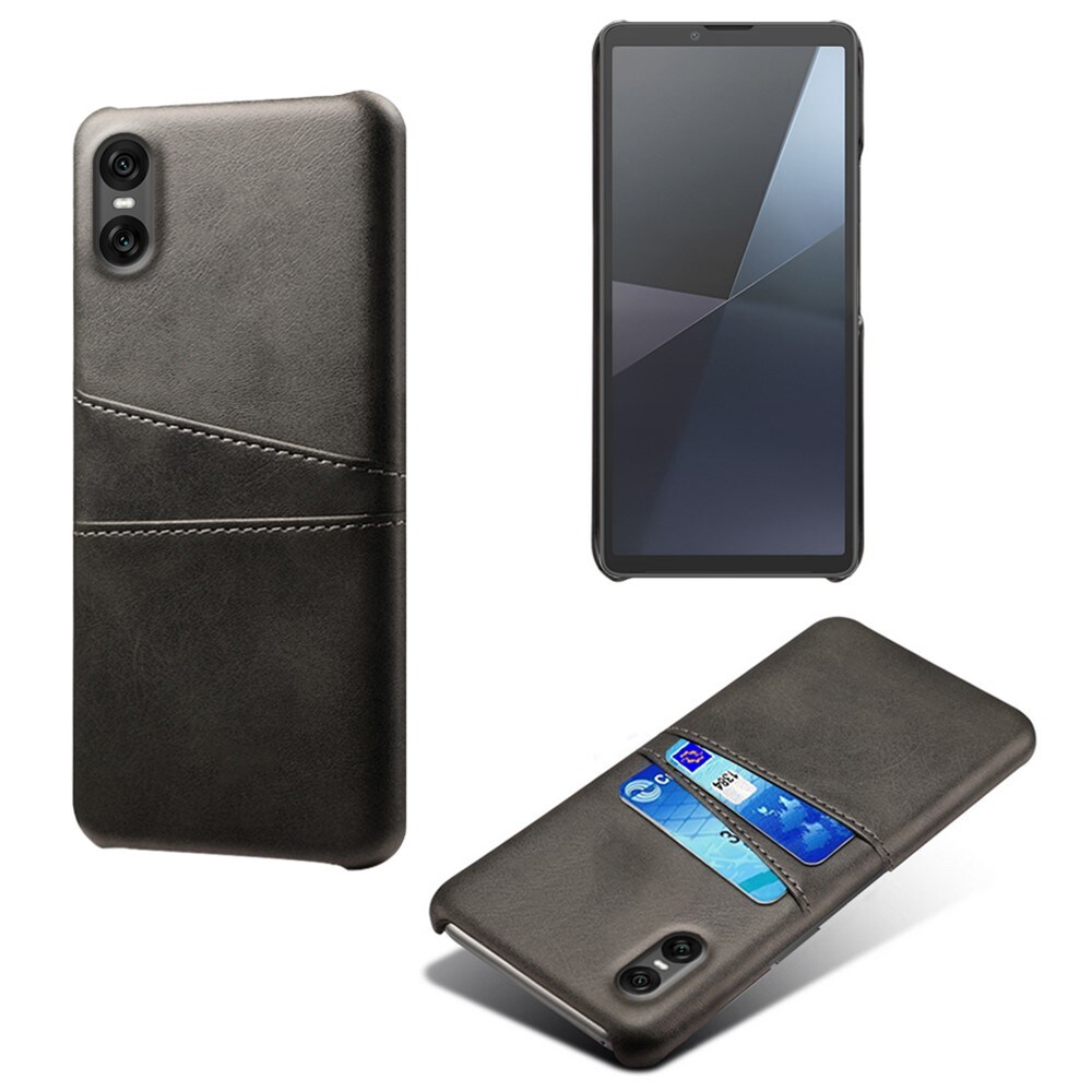 Sony Xperia 10 VII Smart cover med 2 kortholdere, Sort