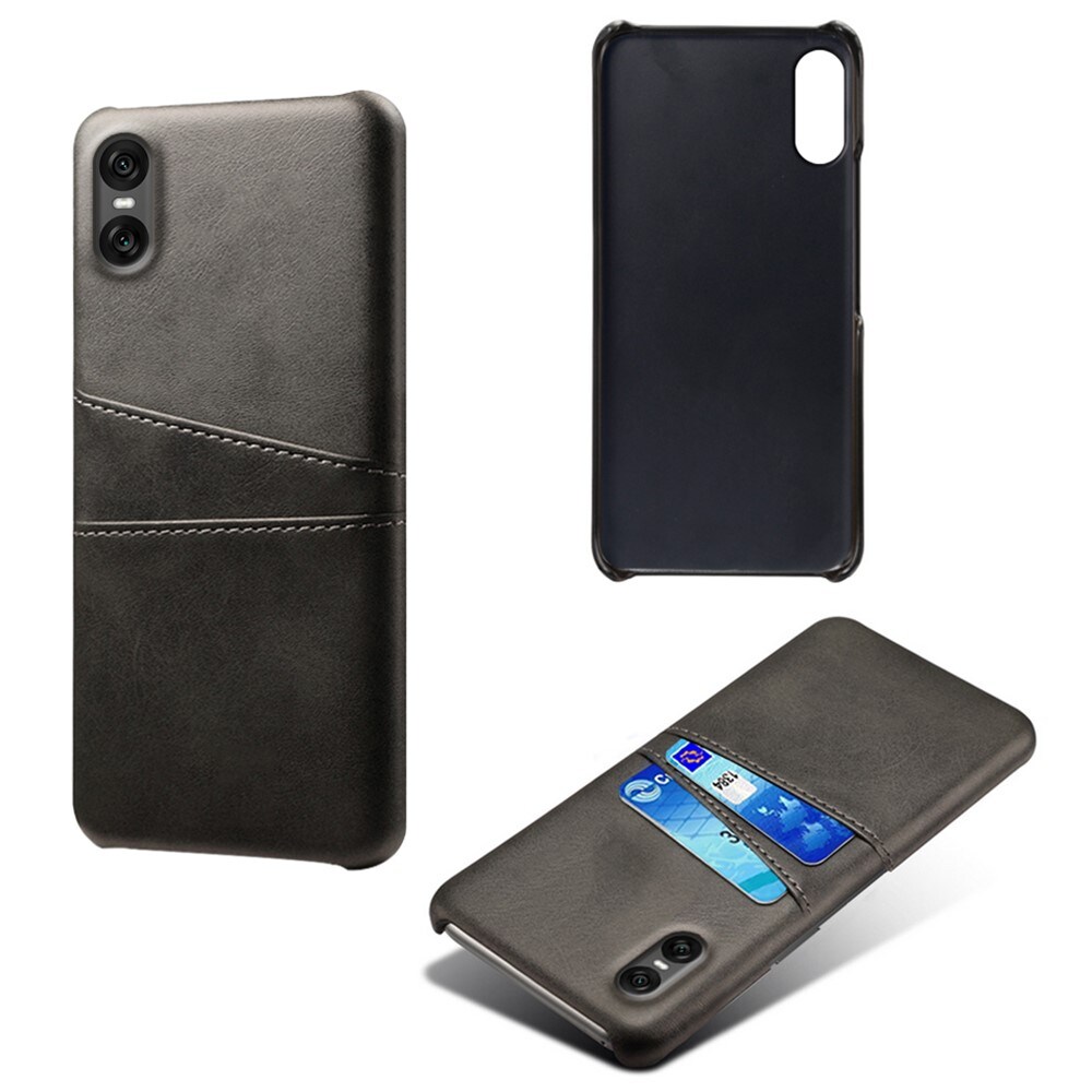 Sony Xperia 10 VII Smart cover med 2 kortholdere, Sort